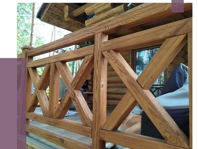 Деревянные перила под ключ в Новороссийске от 7656 руб. 