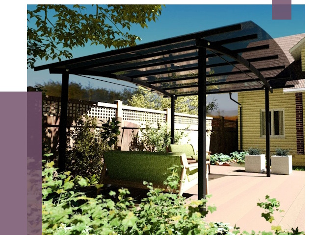 Навесы для террасы в Новороссийске от 13015 руб. под ключ | ПРОЛЁТ-Нвр