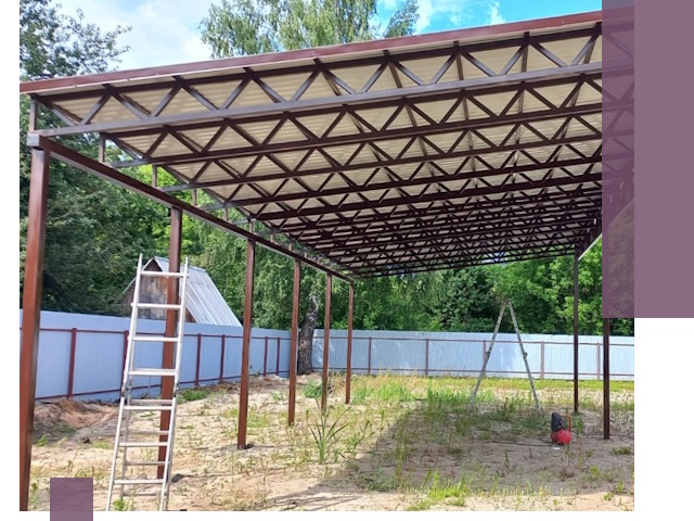 Односкатные навесы под ключ в Новороссийске — изготовление и монтаж