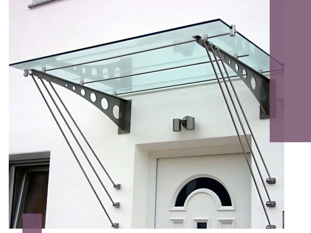 Козырьки над входом под ключ в Новороссийске — изготовление и монтаж