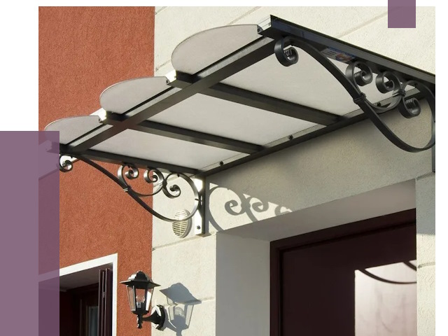 Односкатные козырьки в Новороссийске от 8371 руб.  | ПРОЛЁТ-Нвр