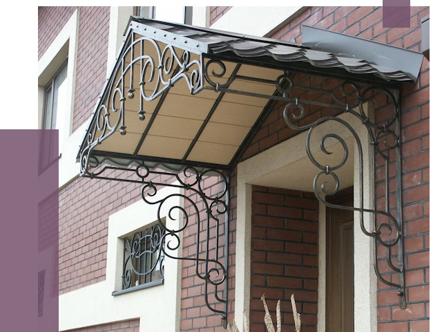 Двускатные козырьки в Новороссийске под ключ от 12760 руб.