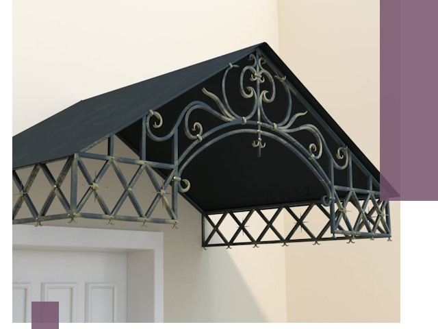 Двускатные металлические козырьки под ключ в Новороссийске